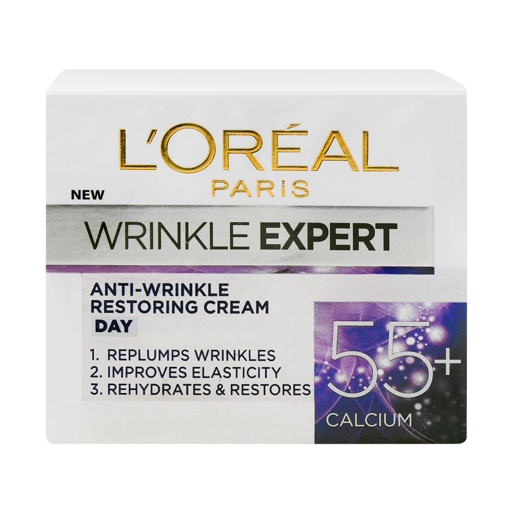L'Oreal Paris Wrinkle Expert Anti-Wrinkle Restoring Day Cream, 55+ Calcium, 50ml - Main Image