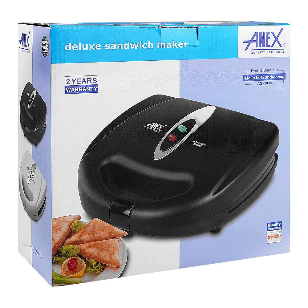 Anex Sandwich Maker, 750W, Black, AG-1035 - Image 2