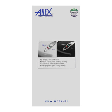 Anex Sandwich Maker, 750W, Black, AG-1035 - Image 5