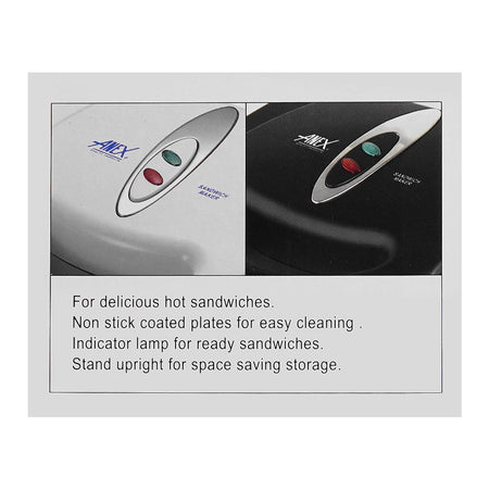 Anex Sandwich Maker, 750W, Black, AG-1035 - Image 6