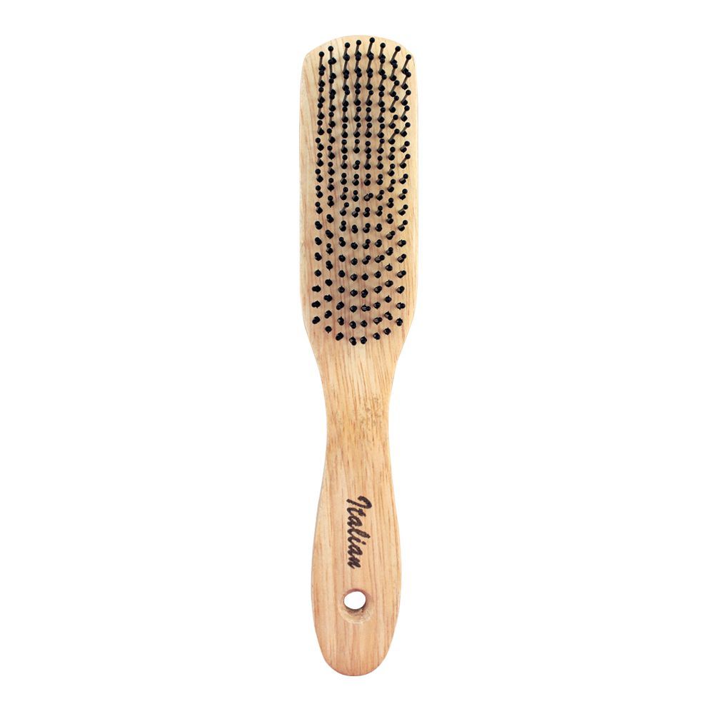 Hair Brush, Wooden Style, Rectangle Shape, 17060G - Image 2