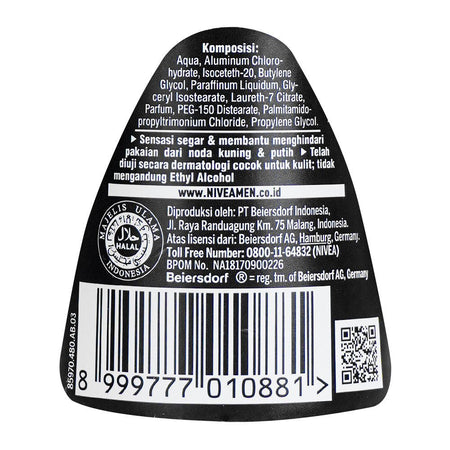 Nivea Men 48H Invisible Black & White Fresh Roll On, 50ml - Image 3