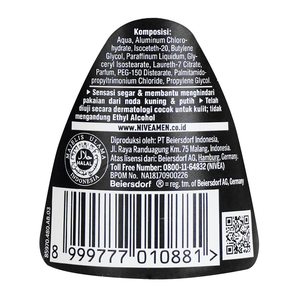 Nivea Men 48H Invisible Black & White Fresh Roll On, 50ml - Image 3