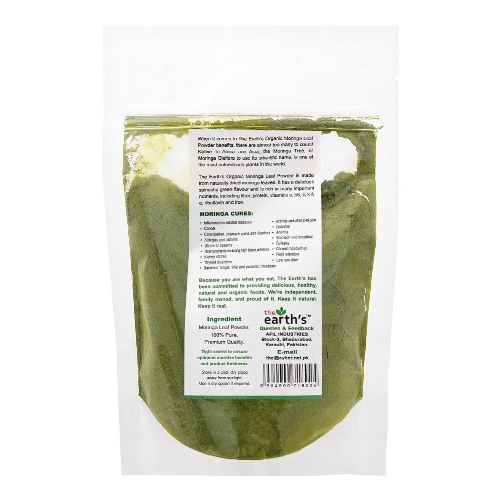 The Earth's Organic Moringa Leaf Powder, Gluten Free, 100g - Image 2