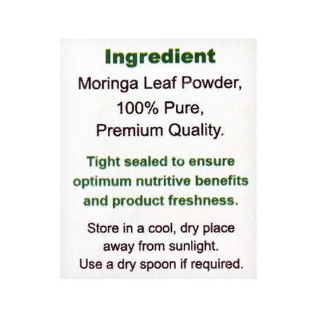 The Earth's Organic Moringa Leaf Powder, Gluten Free, 100g - Image 3