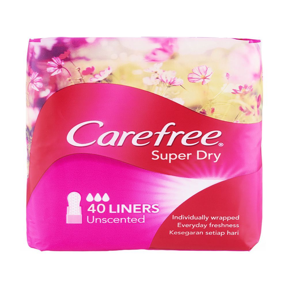 Carefree Super Dry Liners, Unscented, 40-Pack - Main Image