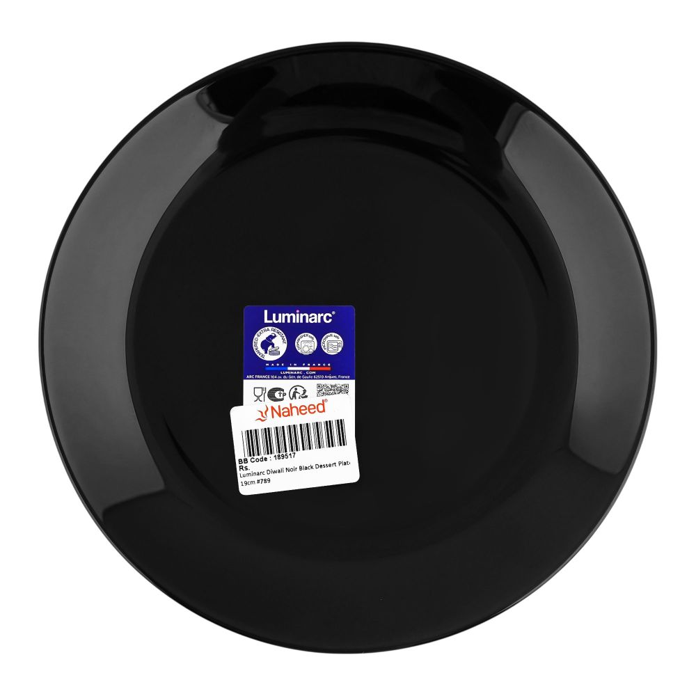 Luminarc Diwali Noir Dessert Plate, 19cm, Black, 789 - Image 2