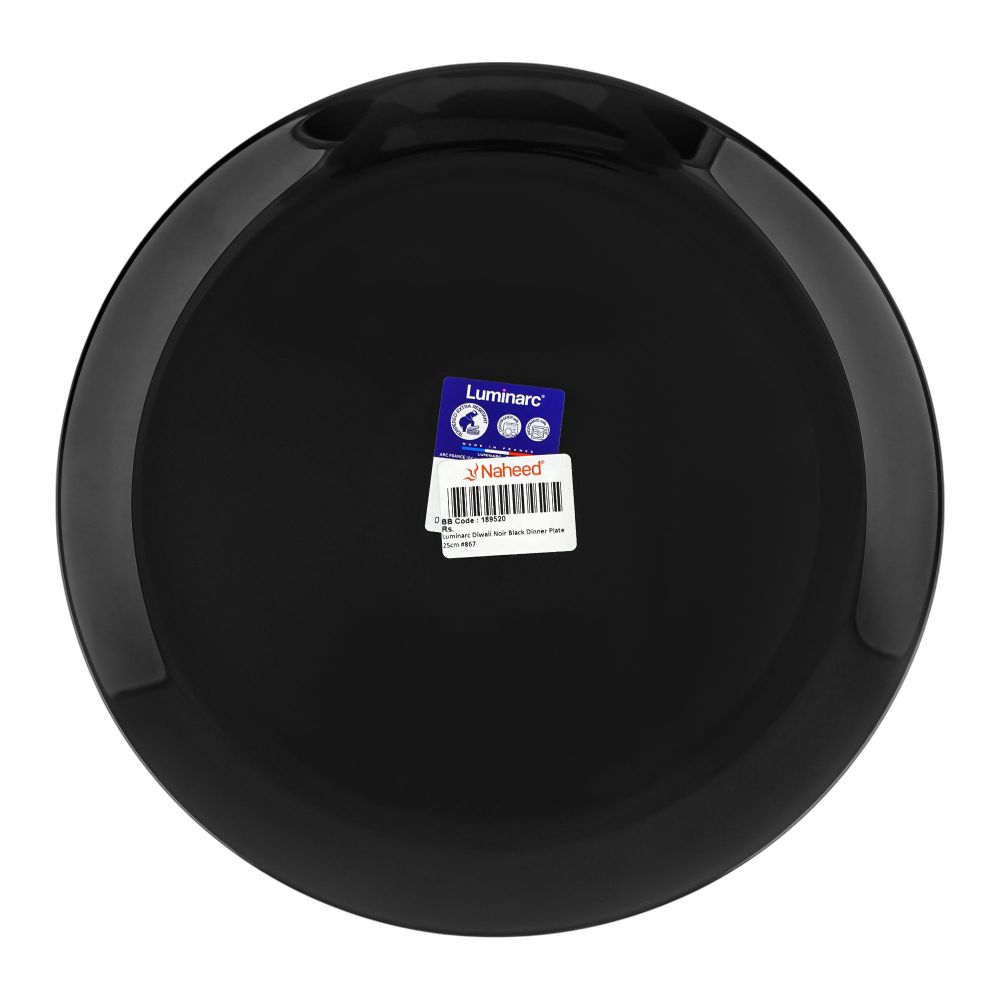 Luminarc Diwali Noir Dinner Plate, 25cm, Black, 867 - Image 2