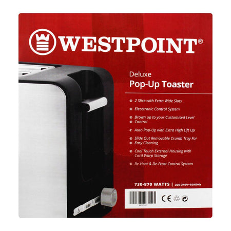 West Point Deluxe 2 Slice Pop-up Toaster, WF-2532 - Image 3