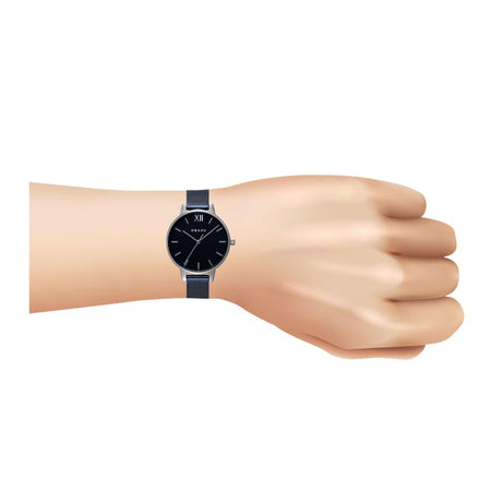 Obaku Women's Silver Round Dial With Navy Blue Dial & Bracelet Analog Watch, V209LXCLML - Image 2