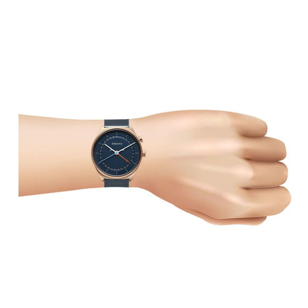 Obaku Men's Rust Gold Round Dial With Navy Blue Bakcground (Digits) & Bracelet Analog Watch, V242gVLML - Image 2