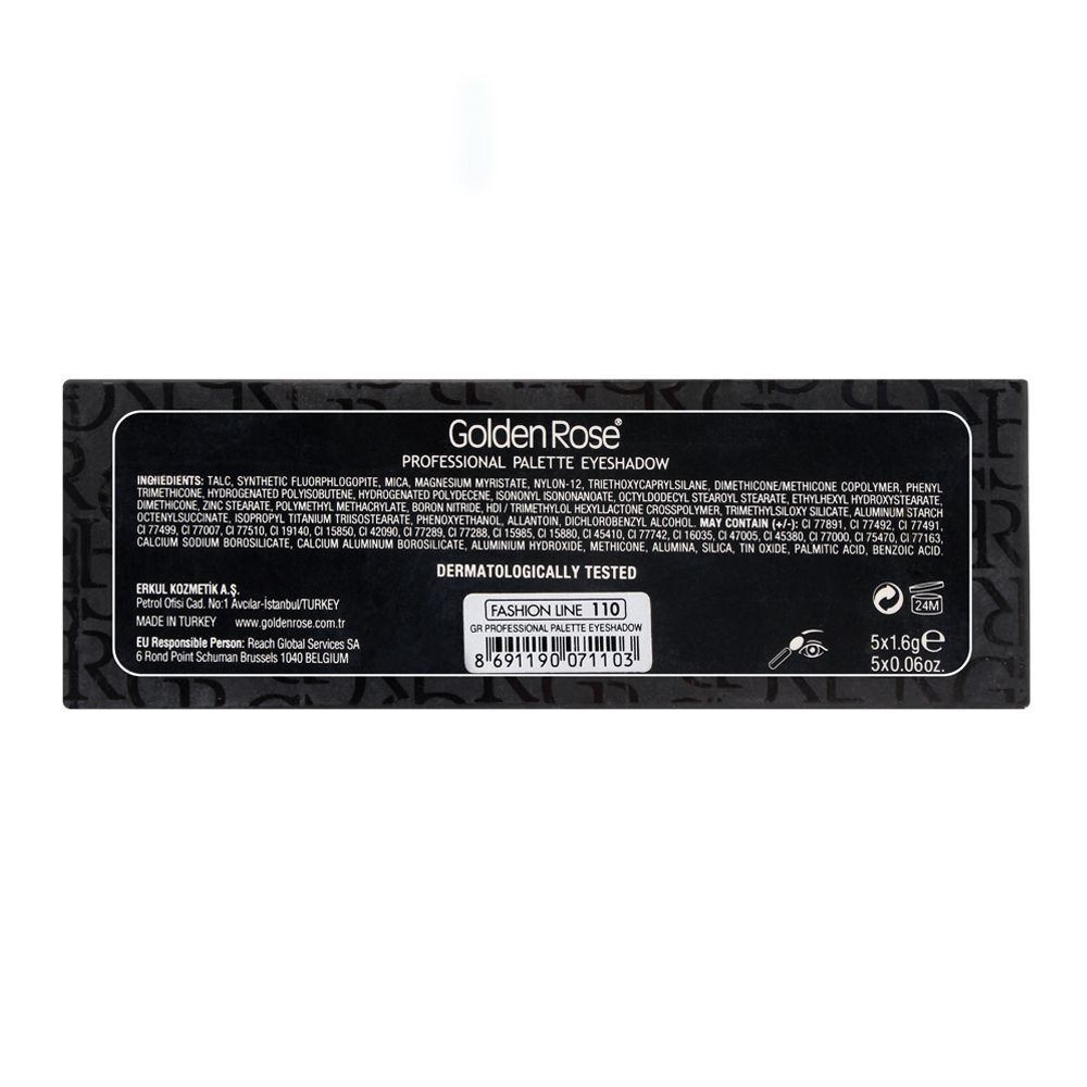Golden Rose Professional Palette Eyeshadow, 110 Fashion Line - Image 3