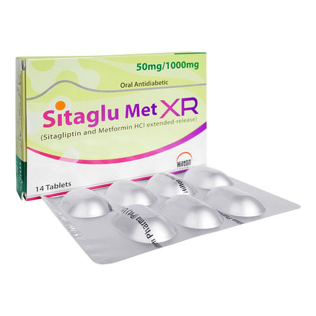 Hilton Pharma Sitaglu Met XR Tablet, 50mg/1000mg, 14 Tablets - Main Image