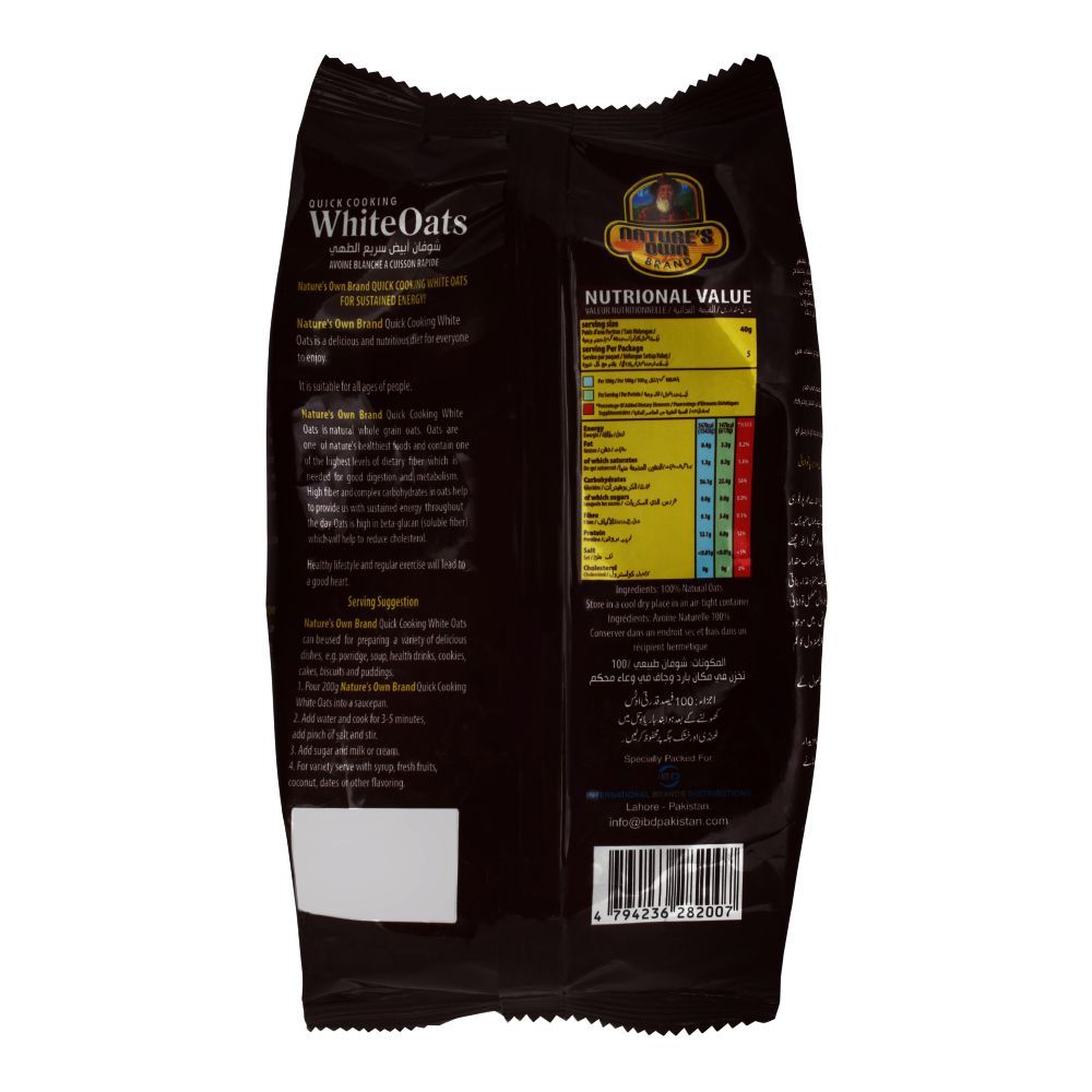 Nature's Own Quick Cooking White Oats, Pouch, 200g - Image 2