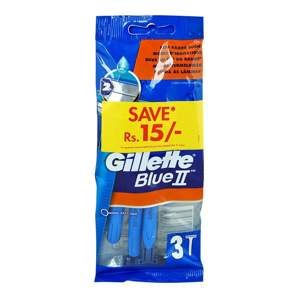 Gillette Blue II Plus Disposable Razors , 3-Pack - Image 5