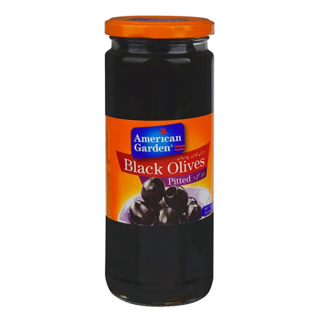 American G.Pitted Black Olives, 450g - Main Image