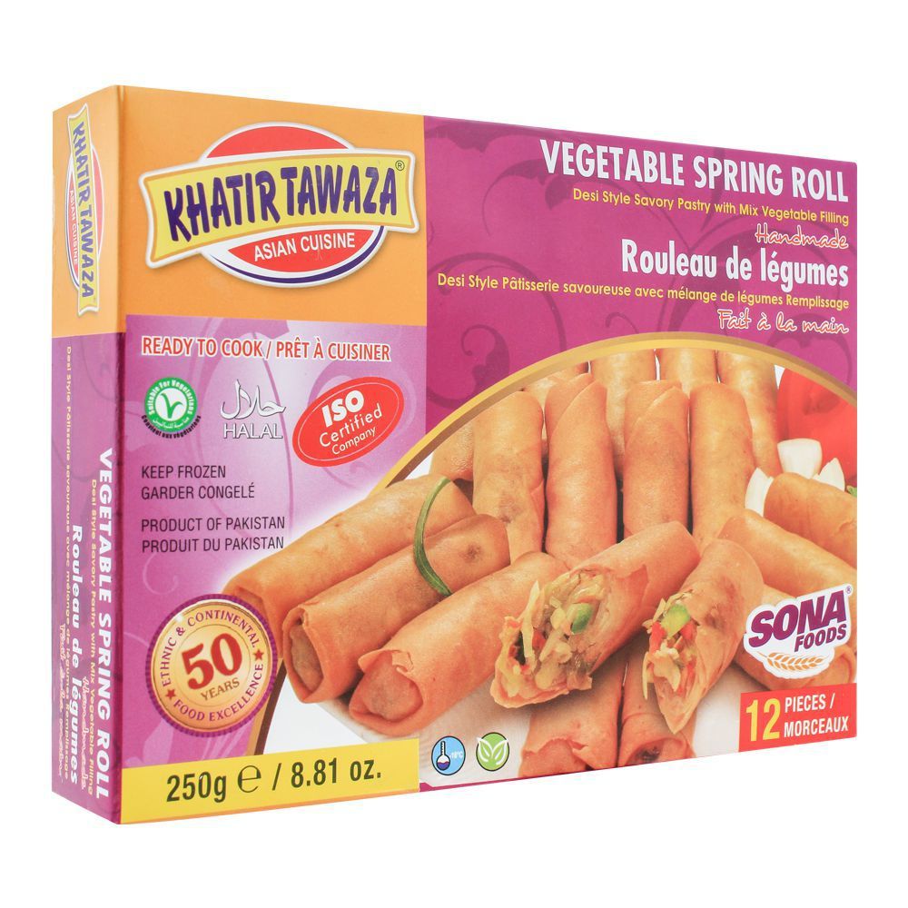 Khatir Tawaza Vegetable Spring Roll, 12-Piece, 250g - Main Image