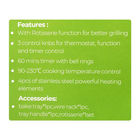 E-Lite Oven Toaster, 22 Liters, 1500W, ETO-221R - Image 6