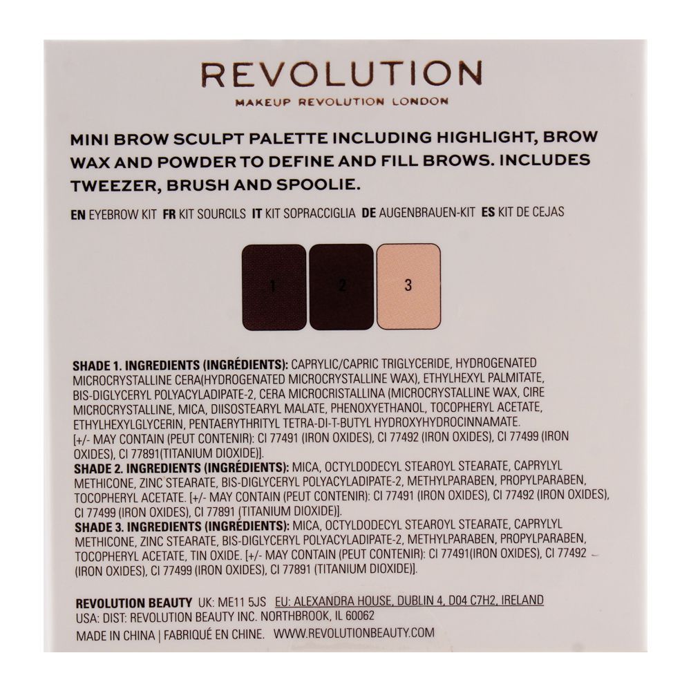 Makeup Revolution Brow Sculpt Kit, Dark Brown, 2.2g - Image 3