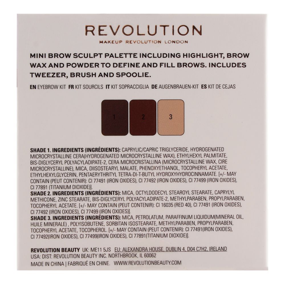 Makeup Revolution Brow Sculpt Kit, Medium Brown, 2.2g - Image 3