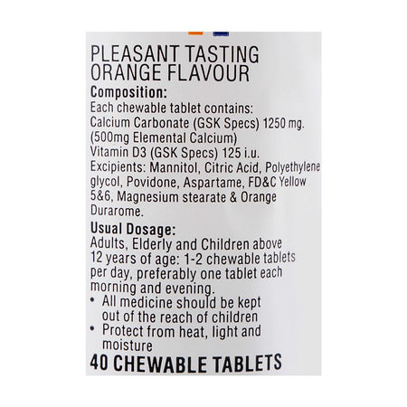 GSK Qalsium-D Tablet, Sugar-Free, 40-Pack - Image 3