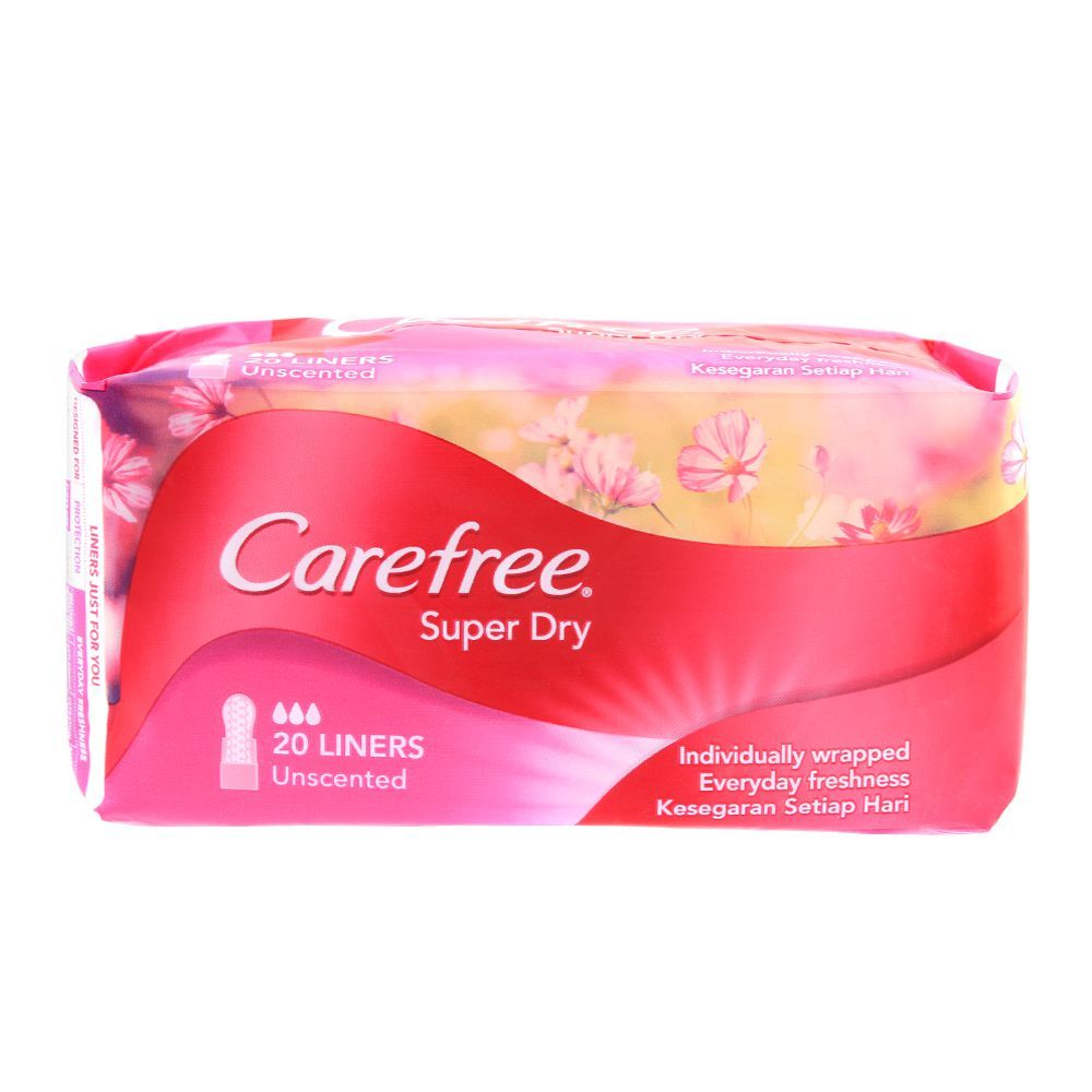 Carefree Super Dry Liners, Unscented Pantyliners, 20-Pack - Main Image