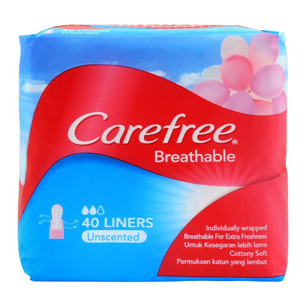 Carefree Breathable Liners, Unscented Pantyliners, 40-Pack - Main Image