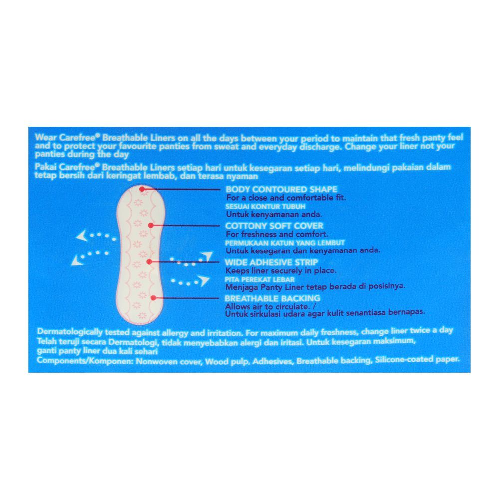 Carefree Breathable Liners, Unscented Pantyliners, 40-Pack - Image 3