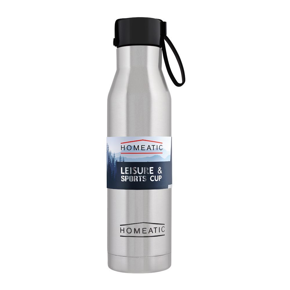 Homeatic Leisure & Sports Cup Steel Water Bottle, Silver, 500ml KA-017 - Main Image