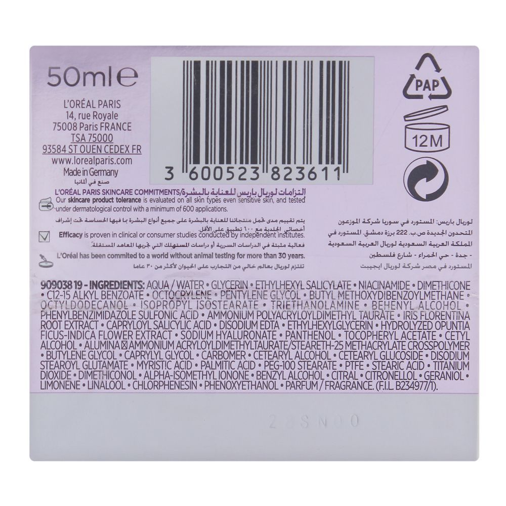 L'Oreal Paris Hyaluron Expert Replumping Moisturizing Care Night Cream Mask With Hyaluronic Acid, 50ML - Hydrating, Glass Skin - Image 4