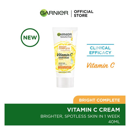 Garnier Skin Active Bright Complete Vitamin C Serum Cream, 40ml - Lighten Dark Spots And Brighten Your Skin - Main Image