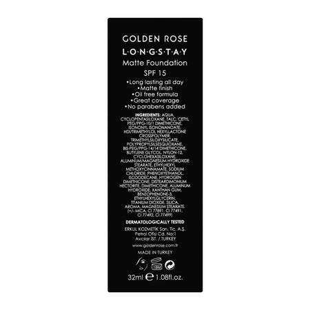 Golden Rose Longstay Matte Foundation, SPF 15, Vitamin A + E, 08 - Image 4