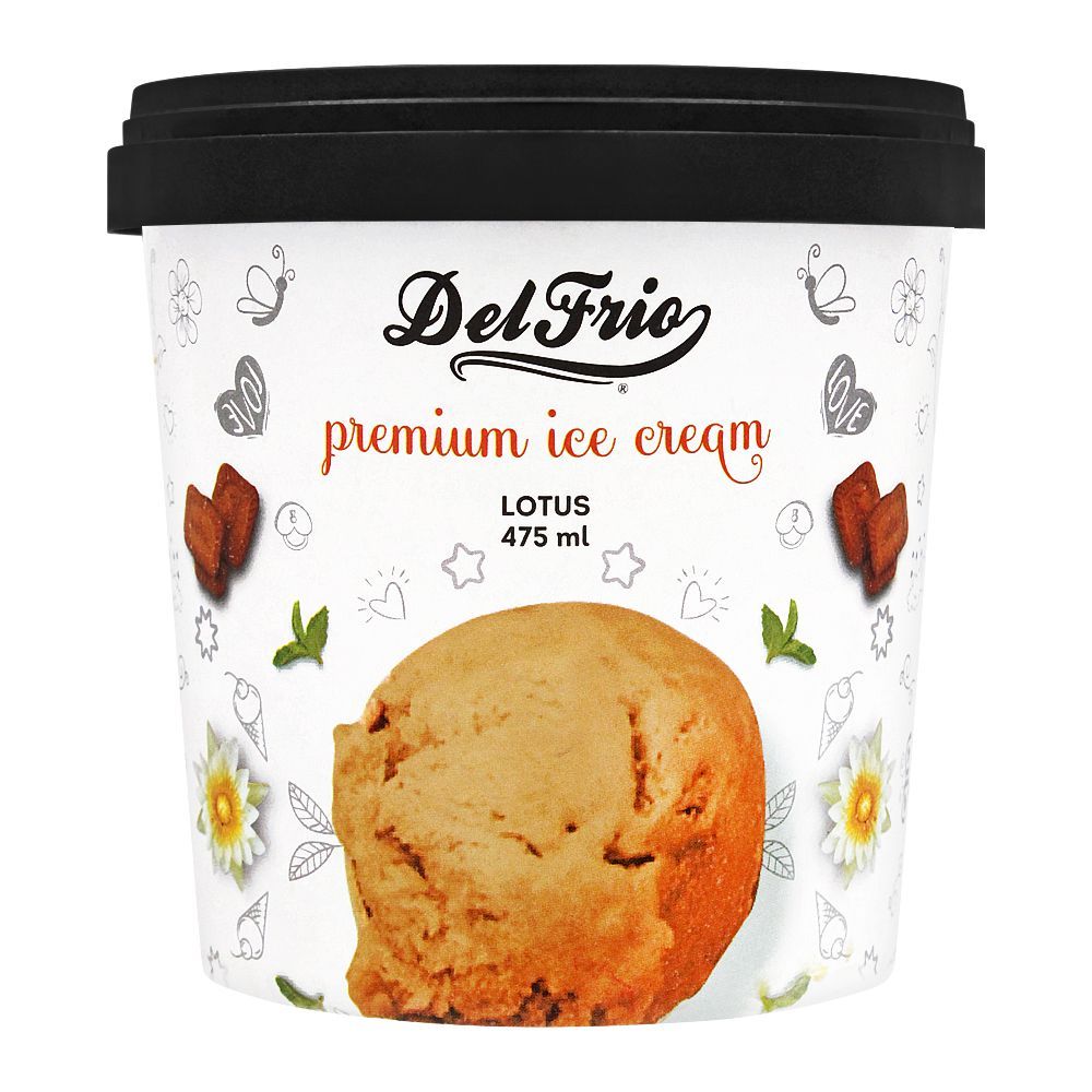 Delfrio Lotus Premium Ice Cream, 475ml - Main Image