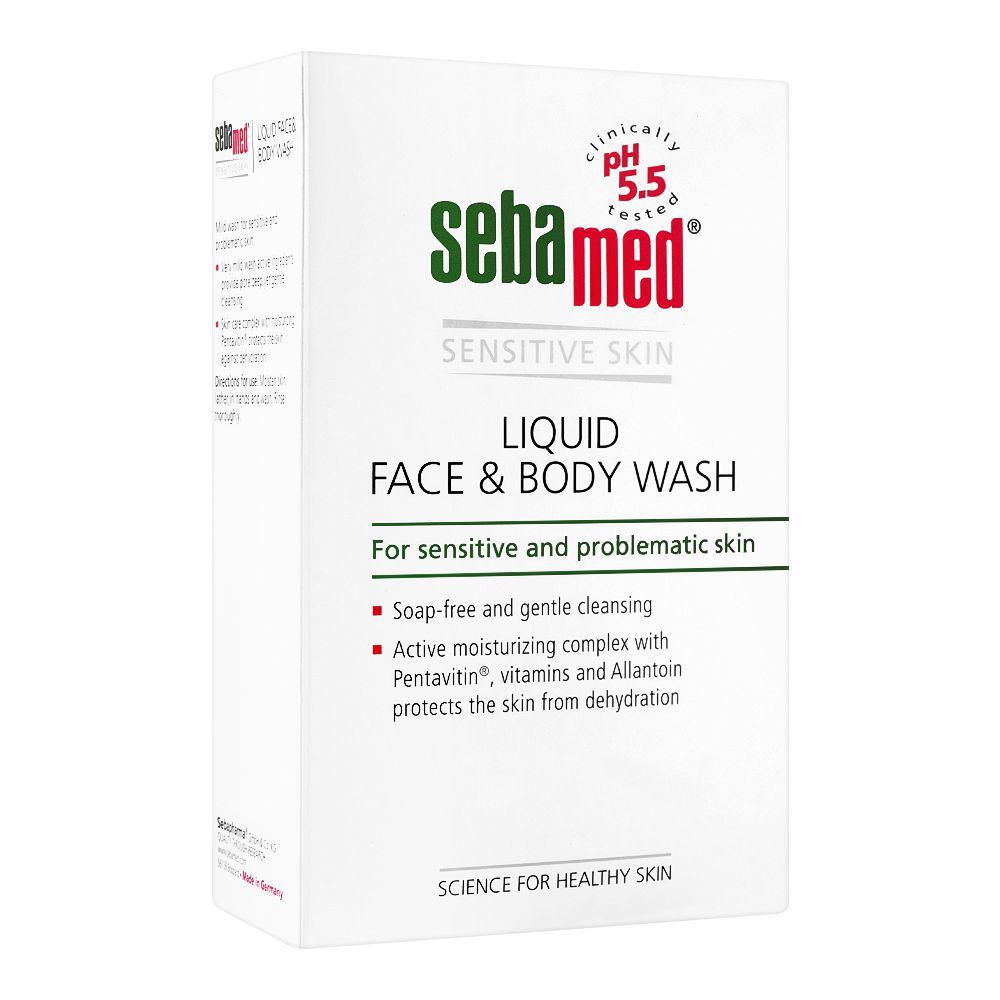 Seba Med Liquid Face & Body Wash, Sensitive Skin, 200ml - Image 2
