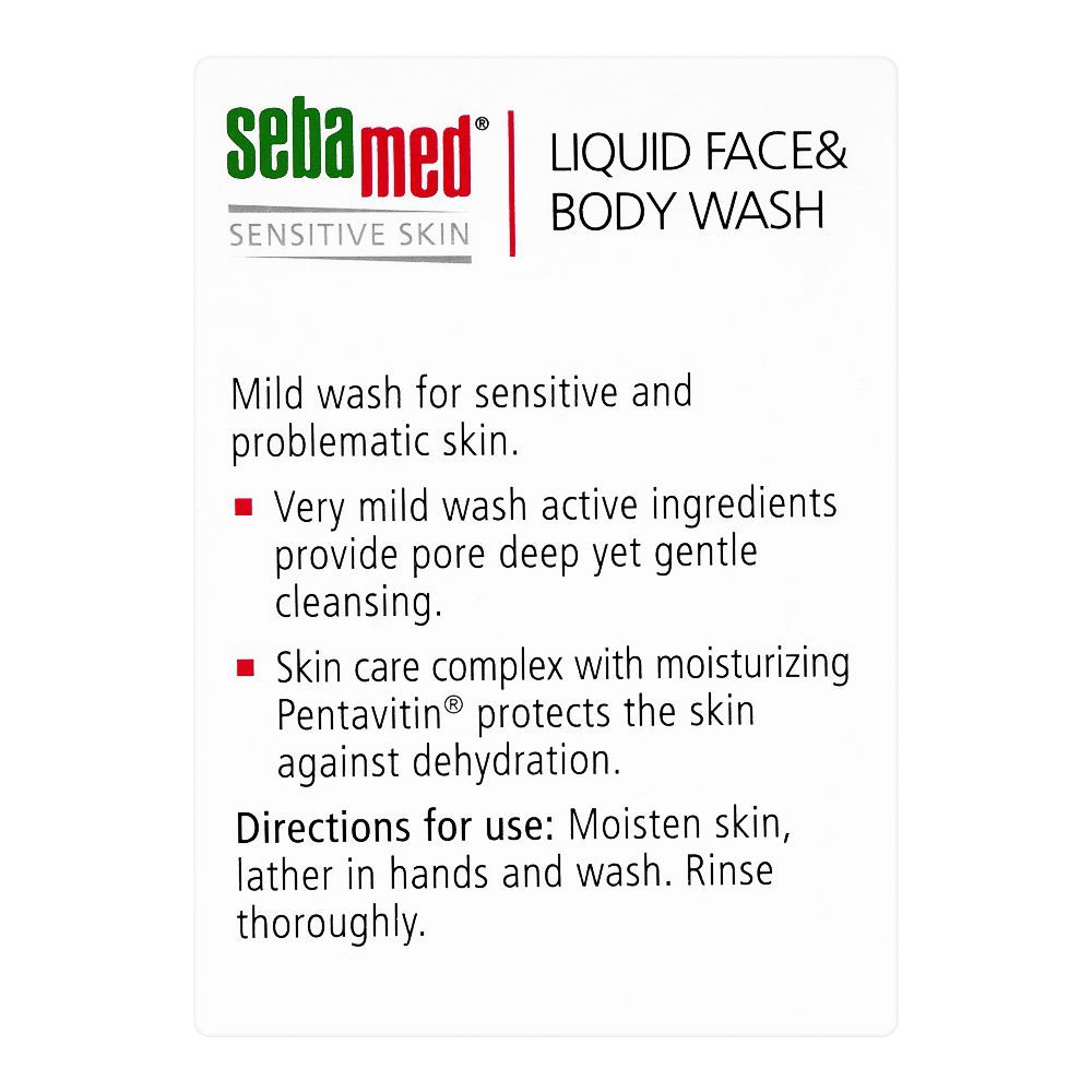 Seba Med Liquid Face & Body Wash, Sensitive Skin, 200ml - Image 3
