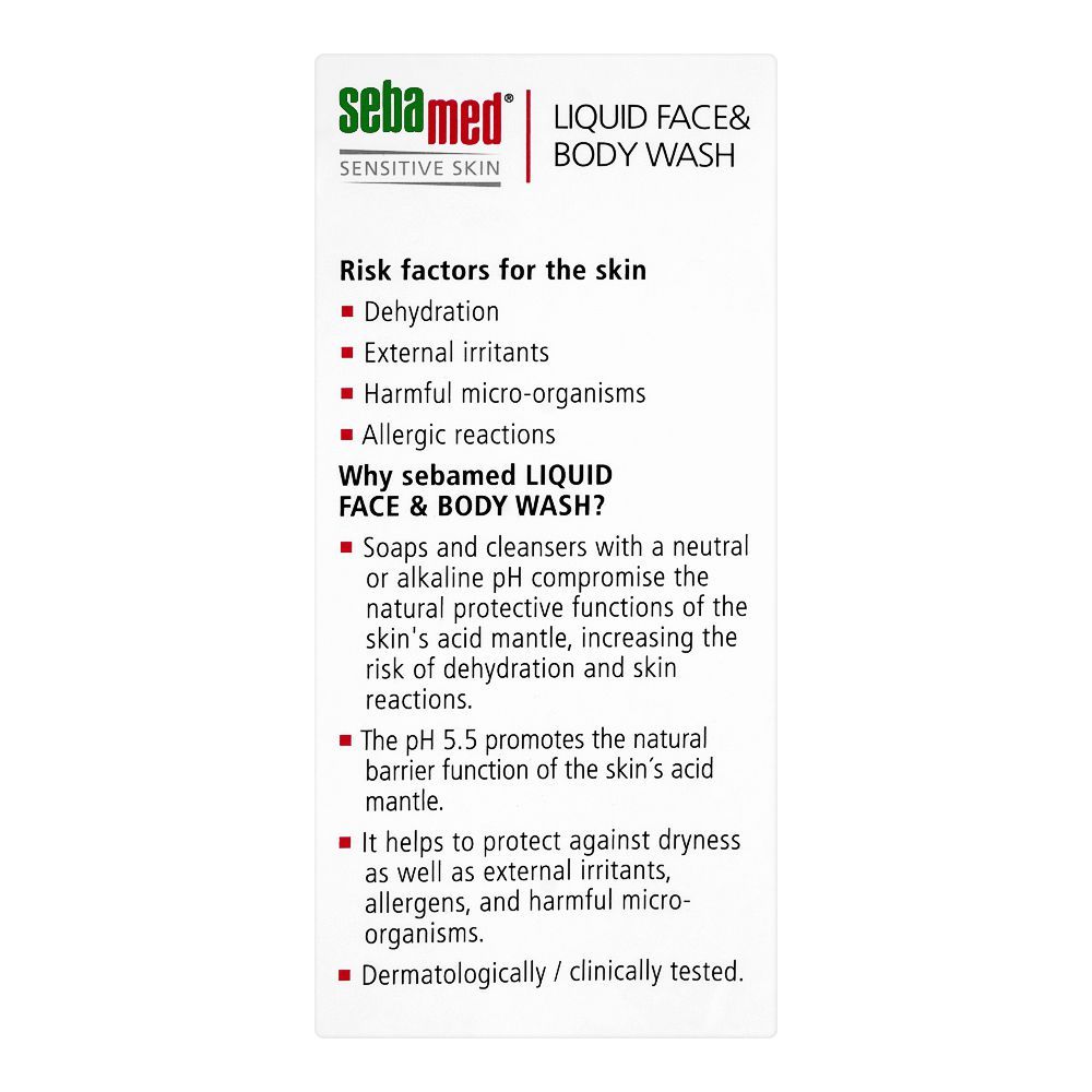 Seba Med Liquid Face & Body Wash, Sensitive Skin, 200ml - Image 4