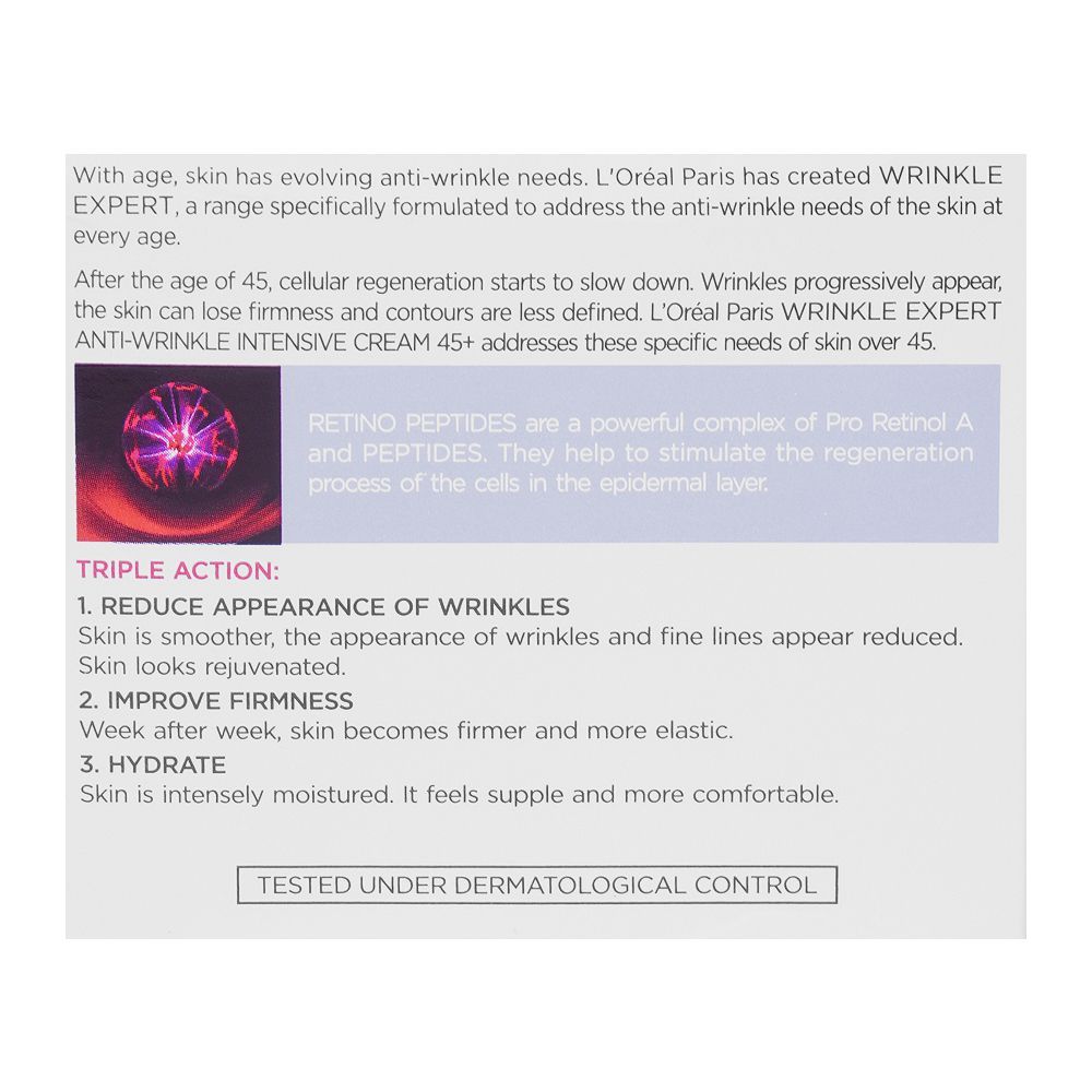 L'Oreal Wrinkle Expert 45+Retino Peptides Anti-Wrinkle Firming Day Cream, 50ml - Image 4