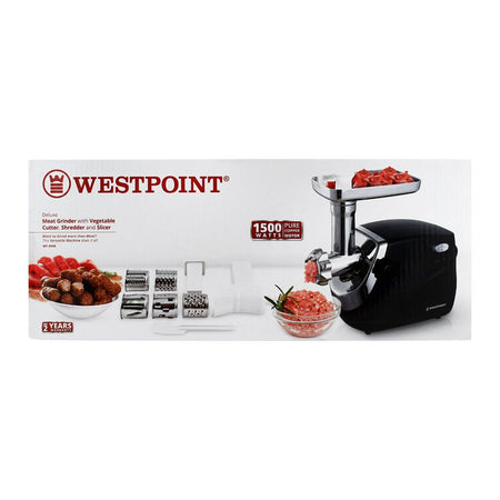 West Point Deluxe Meat Grinder With Vegetable Cutter, Shredder & Slicer, 1500W, WF-3050 - Image 2
