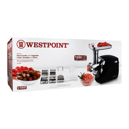 West Point Deluxe Meat Grinder With Vegetable Cutter, Shredder & Slicer, 1500W, WF-3050 - Image 3