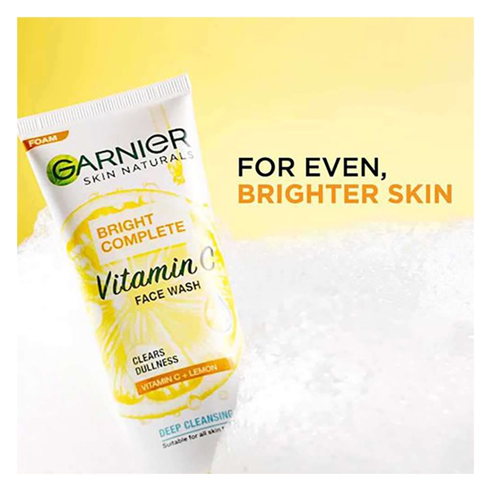 Garnier Skin Active Bright Complete Vitamin C Face Wash, 100ml - Cleanse, Remove Impurities, And Brightens Your Skin - Image 5