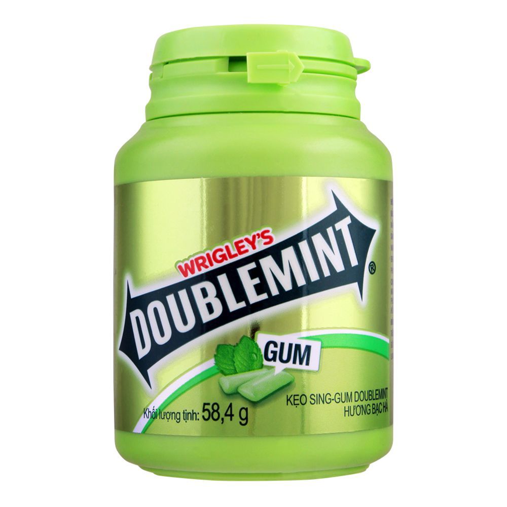 Wrigley's Doublemint Peppermint Gum, Bottle, 58.5g - Main Image