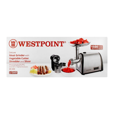 West Point Deluxe Meat Grinder, With Vegetable Cutter, Shredder & Slicer, 1500W, WF-3350 - Image 3