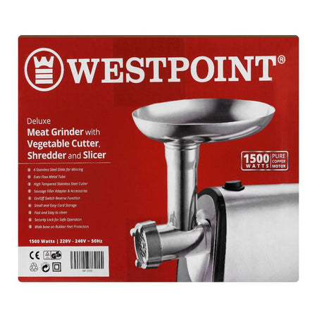 West Point Deluxe Meat Grinder, With Vegetable Cutter, Shredder & Slicer, 1500W, WF-3350 - Image 4