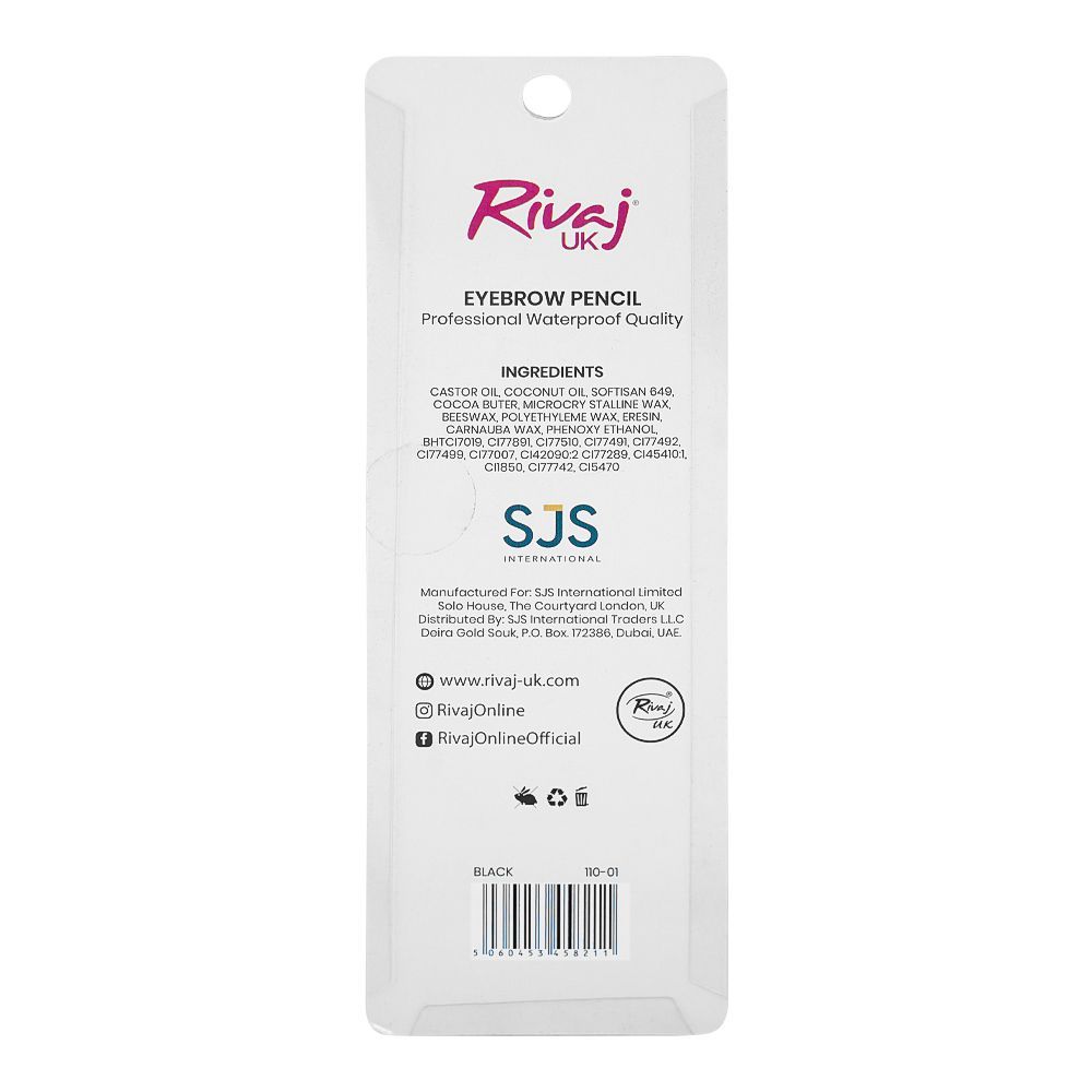 Rivaj UK 2in1 Super Thick Eyebrow Pencil, Black - Image 2