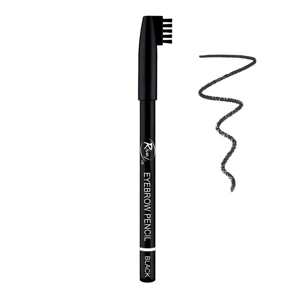 Rivaj Waterproof Eyebrow Pencil With Brush, Black - Main Image