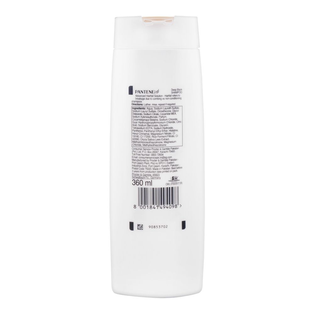 Pantene Advanced Hair Fall Solution + Deep Black Shampoo, 360ml - Image 2