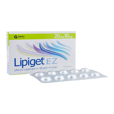 Getz Pharma Lipiget EZ Tablet, 20mg + 10mg, 10-Pack - Main Image