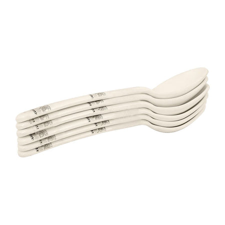 Sky Melamine Dinner Spoons, Grey, Sturdy Cutlery Set, Modern Design, 6-Pack - Image 2