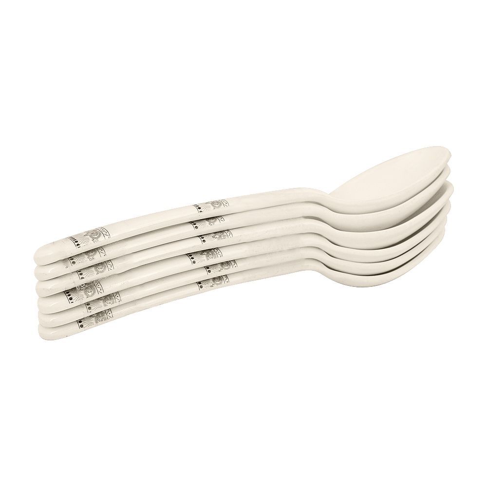 Sky Melamine Dinner Spoons, Grey, Sturdy Cutlery Set, Modern Design, 6-Pack - Image 2