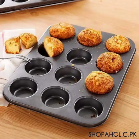 12 cups non stick muffin cupcake baking tray image5